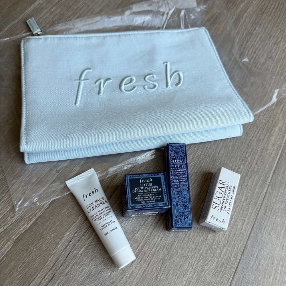 Fresh Skincare Set with Blue Pouch- travel set